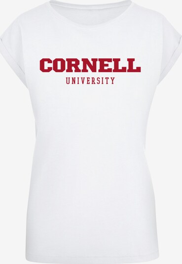 Merchcode T-shirt 'Cornell University - Script' en rouge rubis / blanc, Vue avec produit