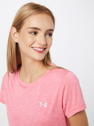 rožinė UNDER ARMOUR Sportiniai marškinėliai 'Tech SSV'