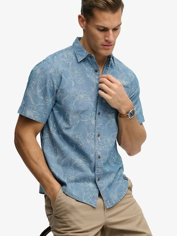 Superdry & Co Средняя посадка Рубашка 'VINTAGE LOOM' в Синий: спереди