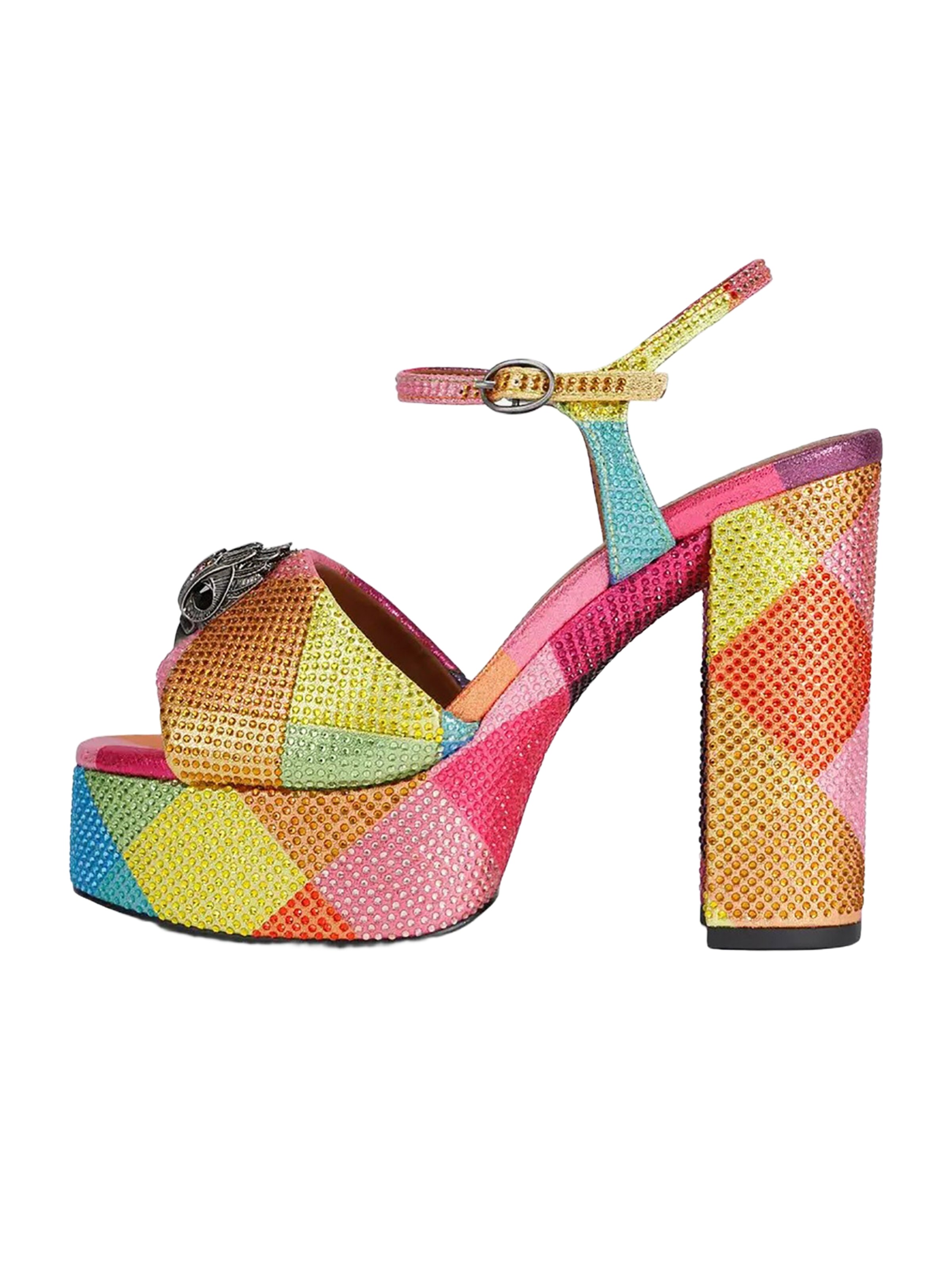Sandalo con cinturino 'Kensington' Kurt Geiger di colore blu chiaro / limone / albicocca / rosa, Visualizzazione prodotti