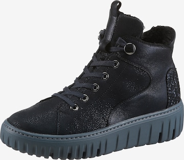 WALDLÄUFER Lace-Up Ankle Boots in Blue: front