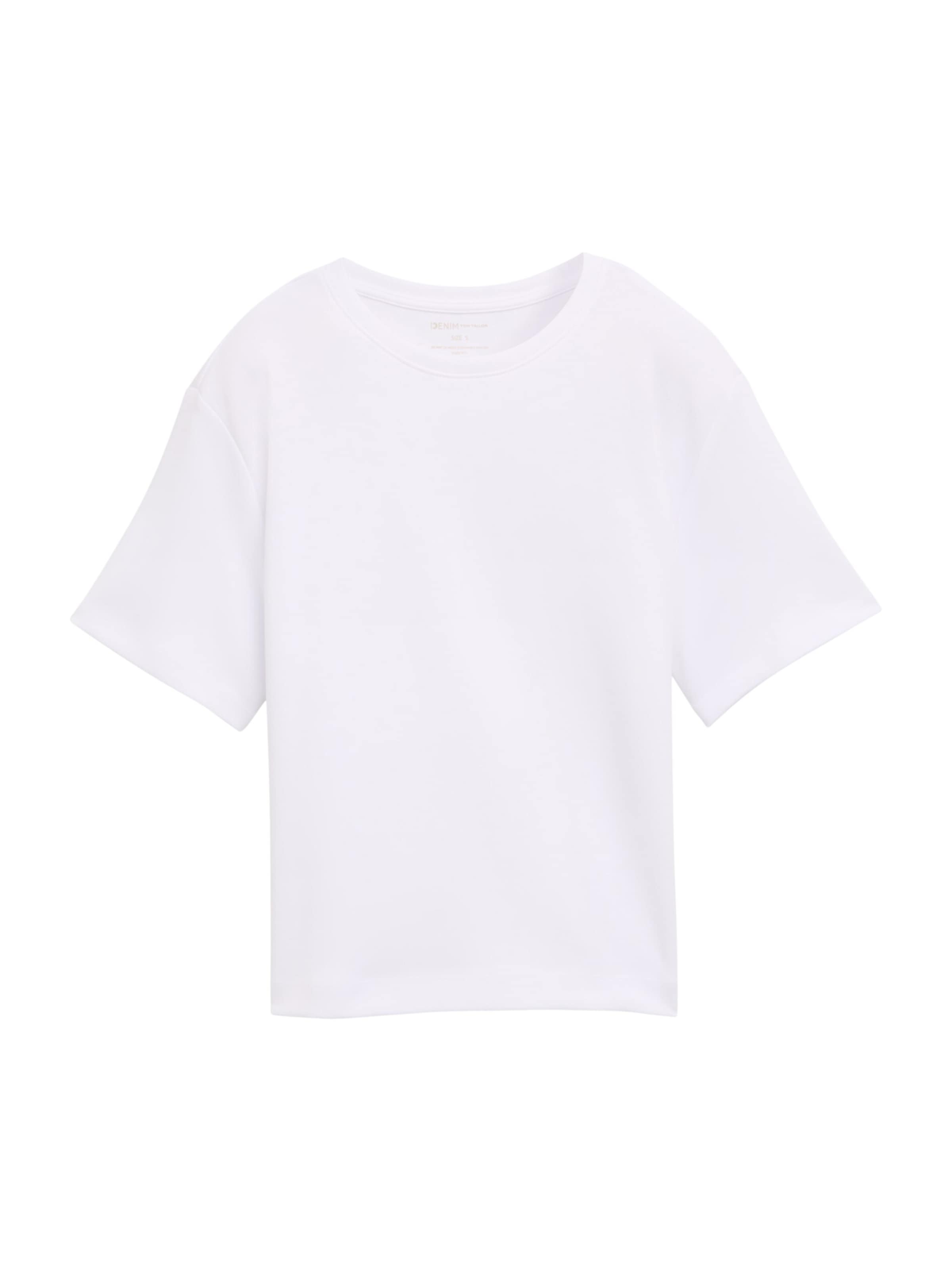 TOM TAILOR DENIM Μπλουζάκι σε λευκό: μπροστά