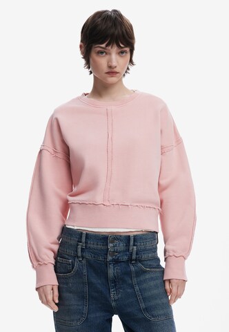 Sweat-shirt Desigual en rose : devant