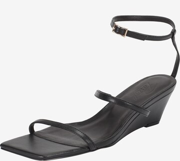 Ekonika Strap Sandals in Black: front