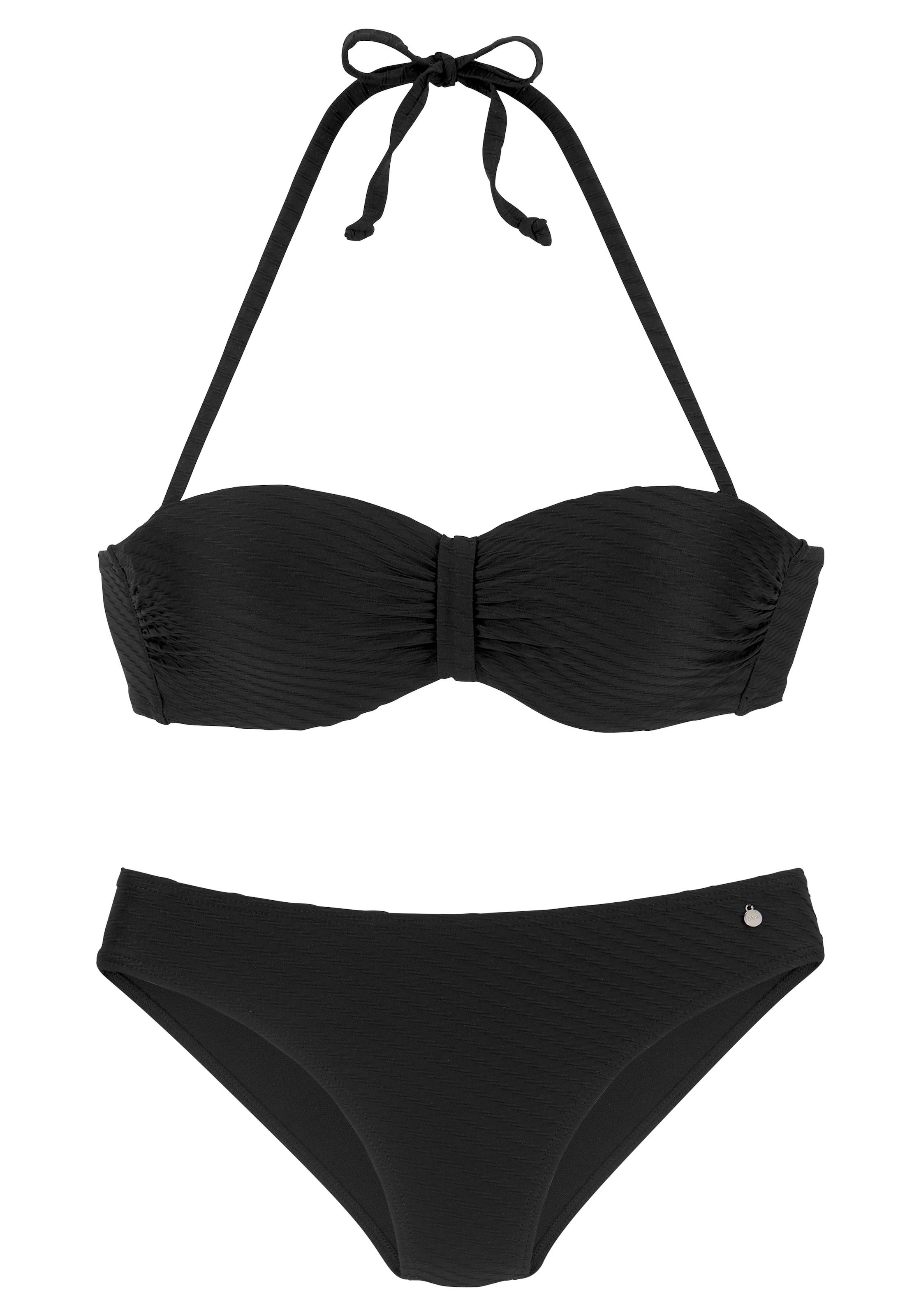 s.Oliver Bandeau Bikini in Black: front
