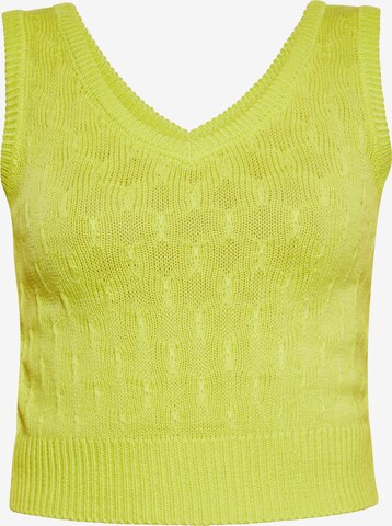 swirly Knitted Vest in Yellow: front