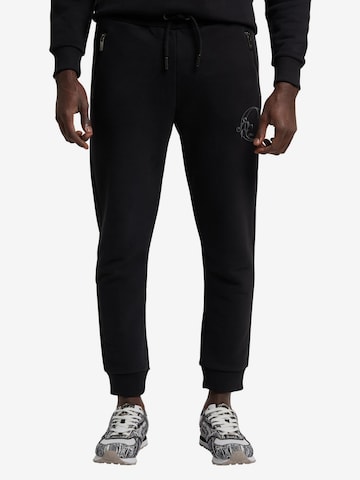 Carlo Colucci Regular Pants 'De Bettin' in Black: front