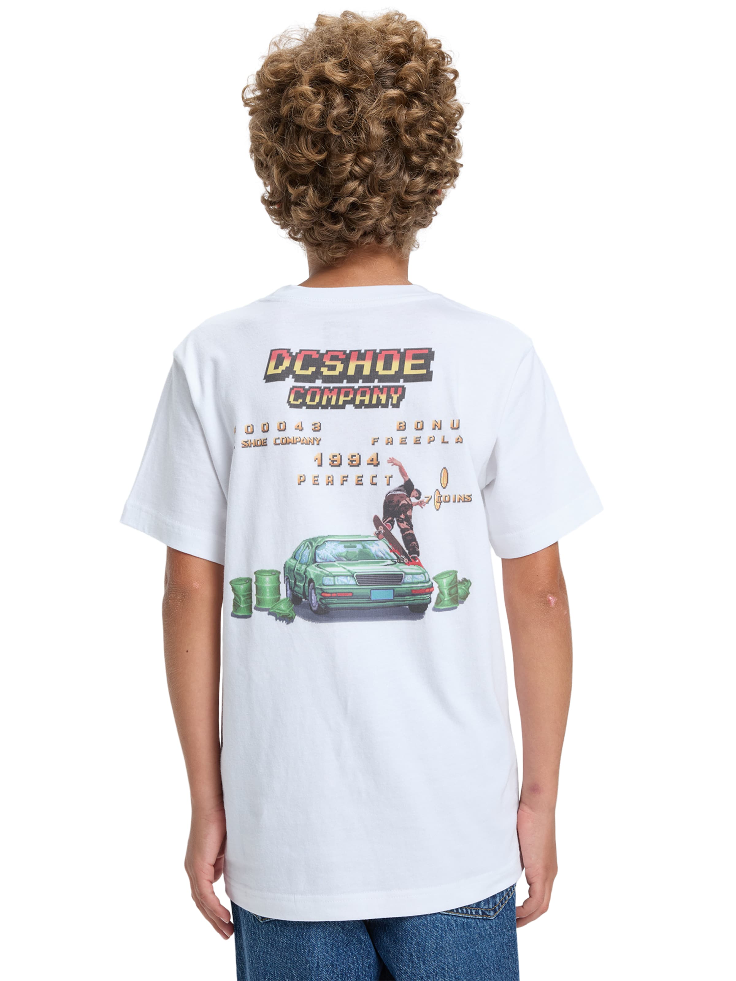 DC Shoes Toiminnallinen paita 'TWO BIT' värissä valkoinen: etupuoli