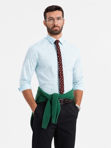 Chemise 'OM-SHCS-0156' Ombre en bleu : devant