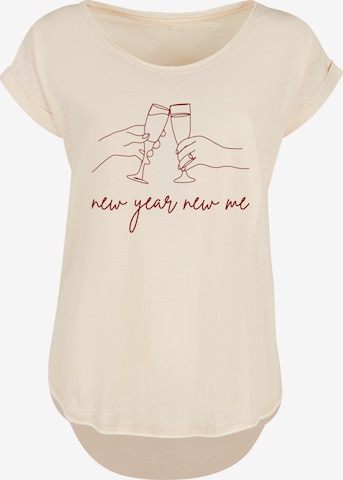 F4NT4STIC Shirt 'Silvester Party new year new me' in Beige: Vorderseite