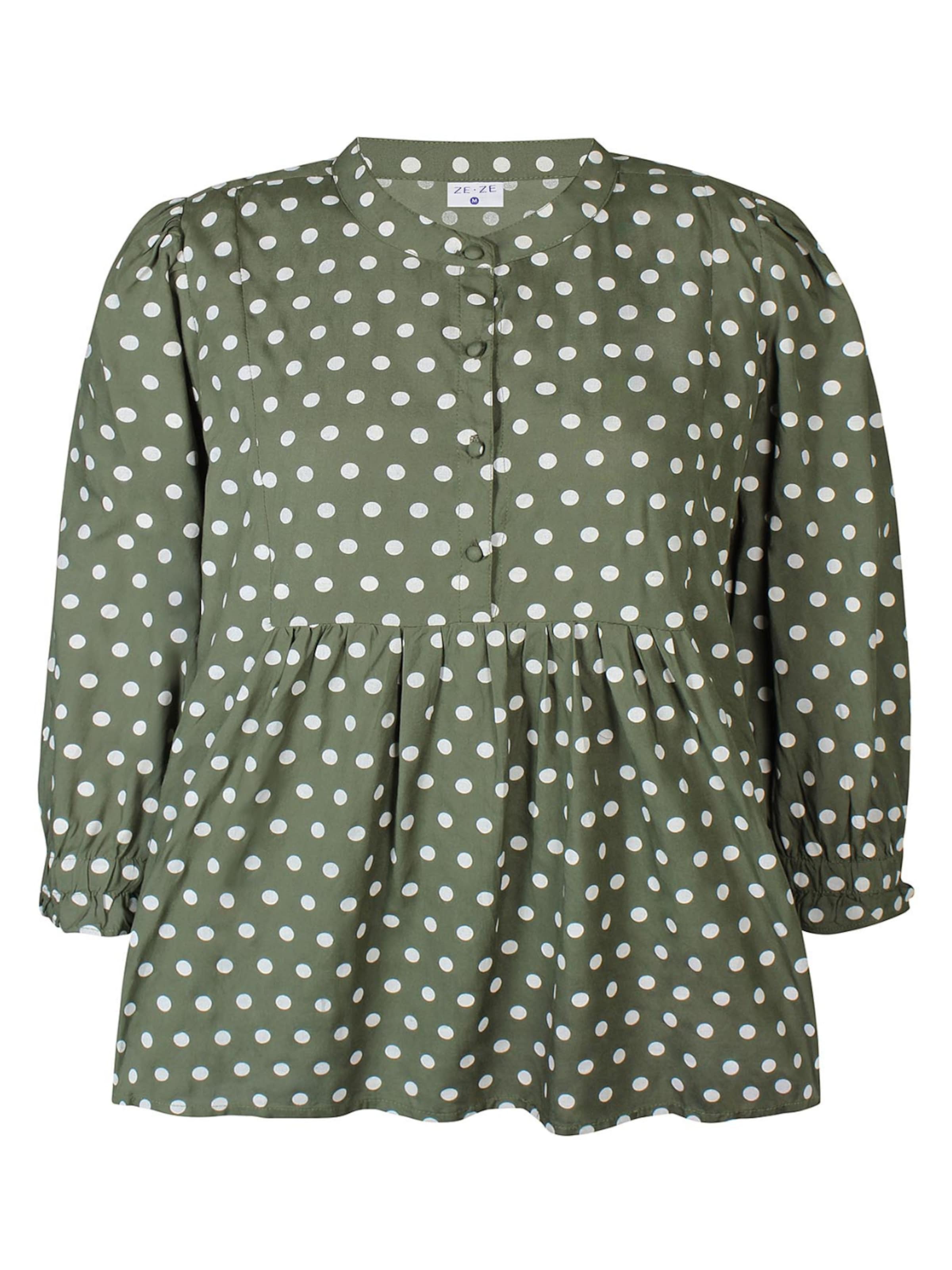 ze-ze Blouse 'Dottie 638' in Groen: voorkant
