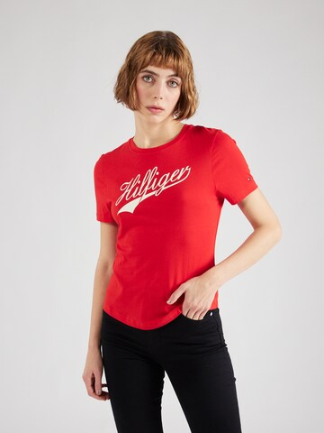 T-shirt TOMMY HILFIGER en rouge : devant