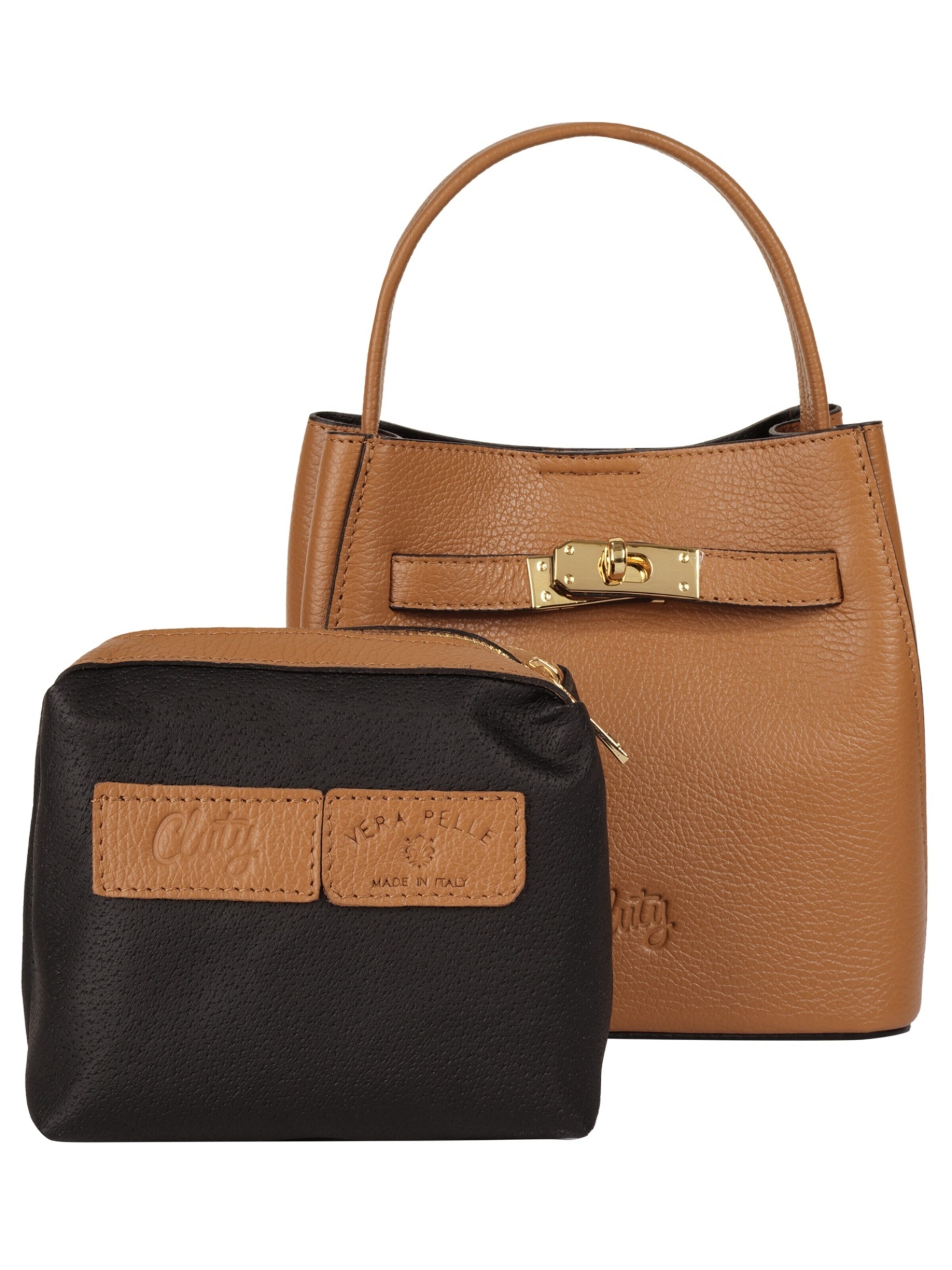 Cluty Handbag in Brown: front