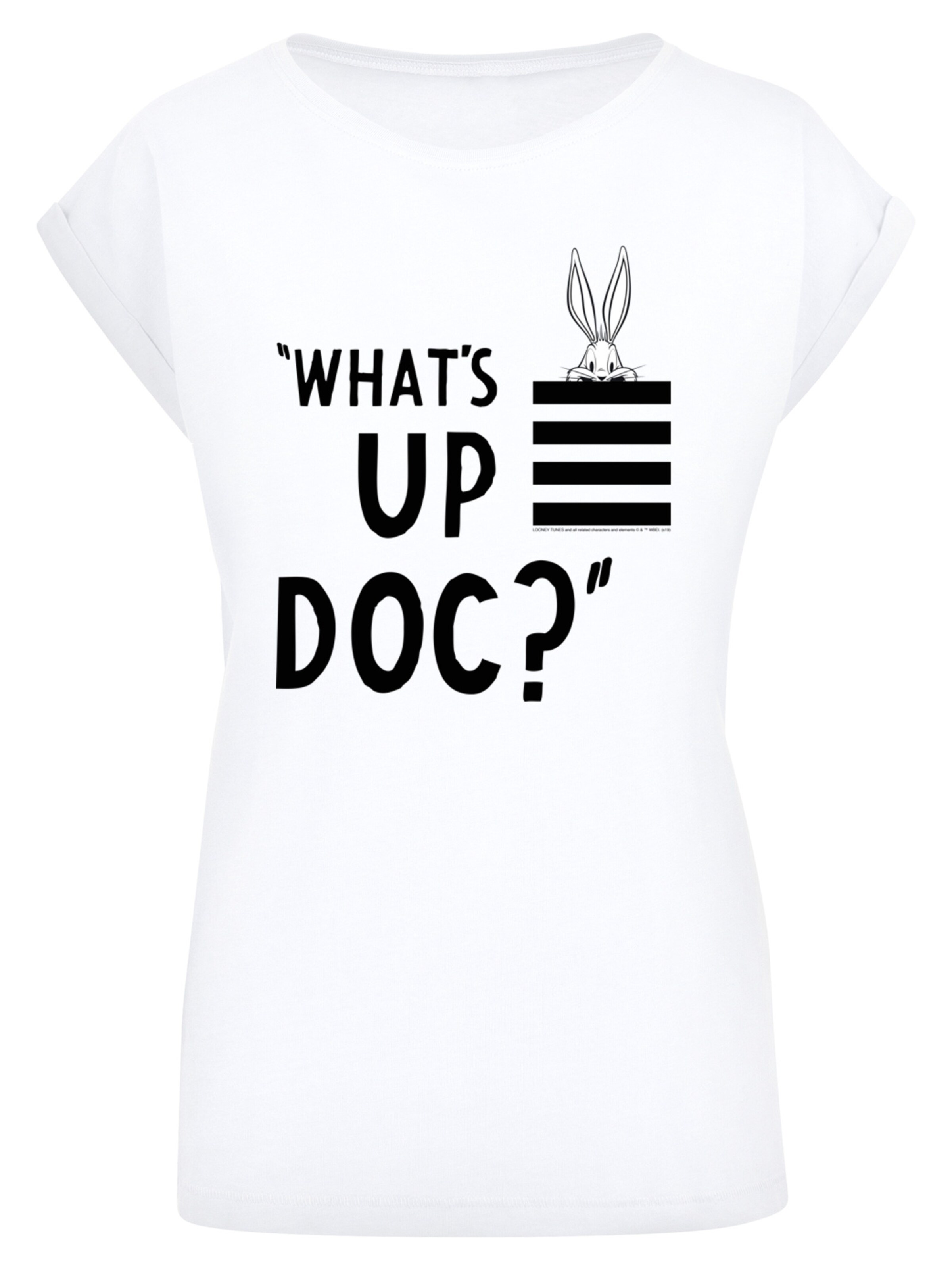 T-shirt 'Looney Tunes Bugs Bunny What's Up Doc' F4NT4STIC en blanc : devant