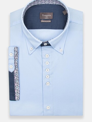 Slim fit Camicia business 'Roma' di 7Camicie in blu: frontale