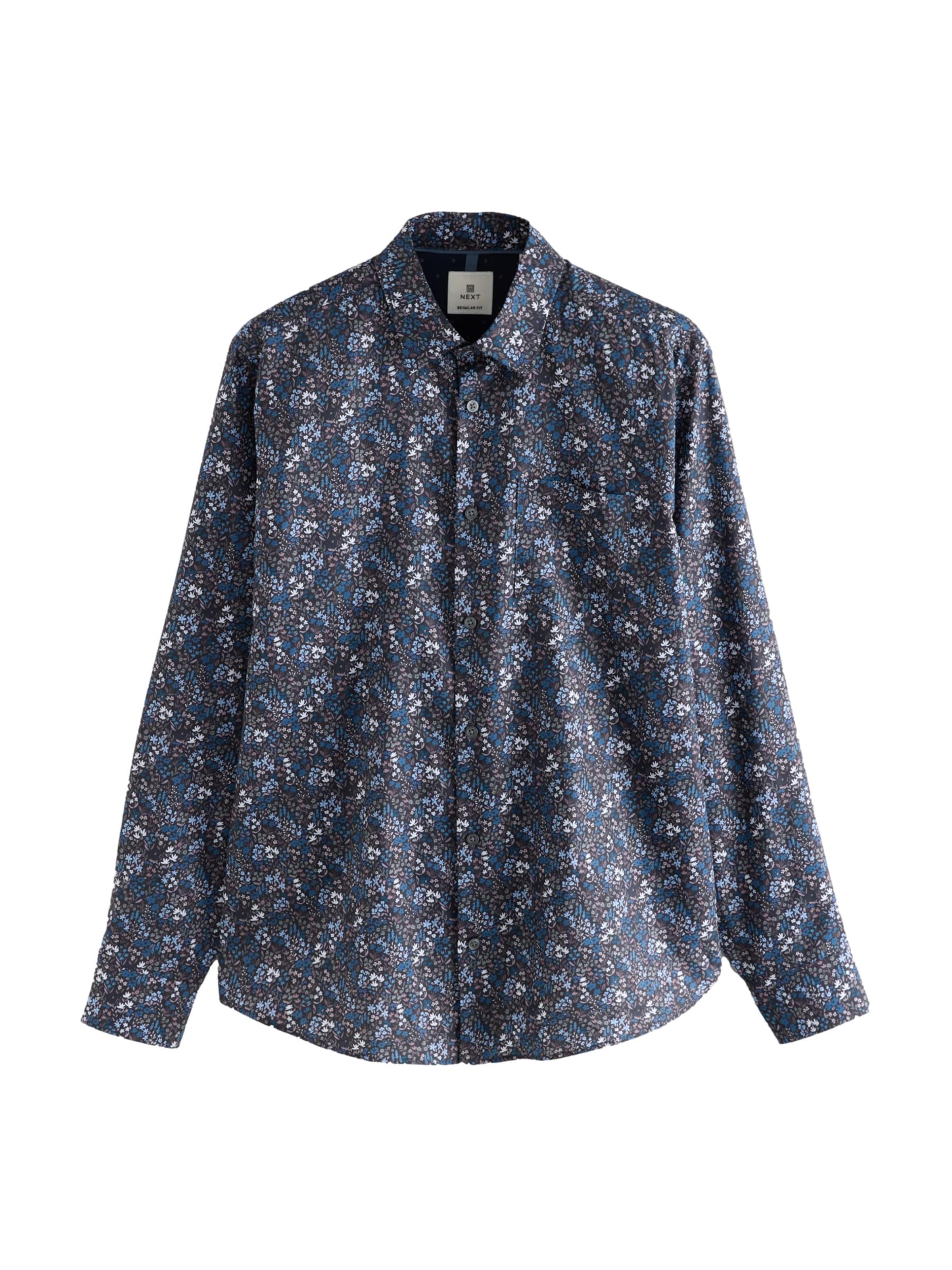 Next Chemise en bleu / lilas / noir / blanc, Vue avec produit