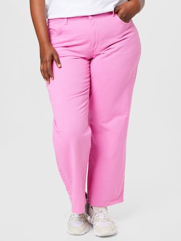 Noisy May Curve Loosefit Jeans 'Amanda' in Roze: voorkant