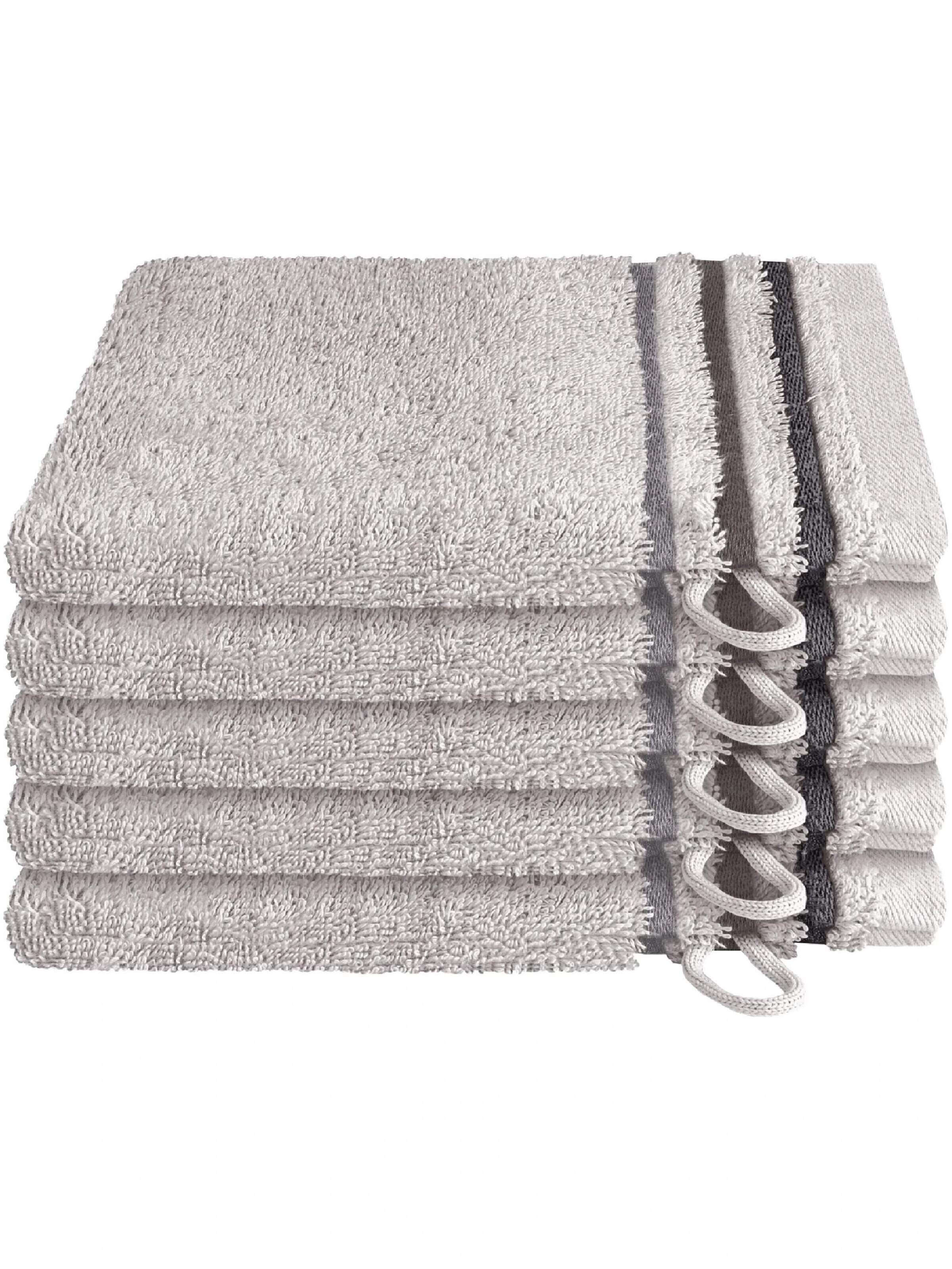SCHIESSER Waschhandschuhe 'Skyline Color' in Grau: Vorderseite