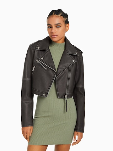 Bershka Between-Season Jacket in Black: front