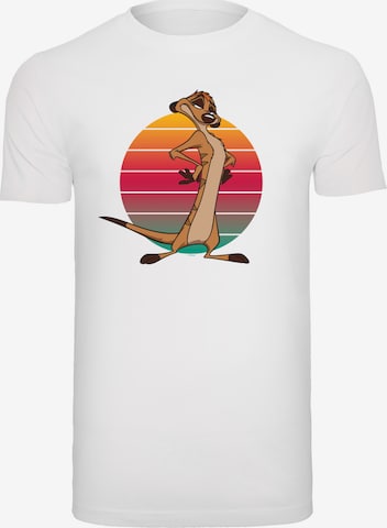 T-Shirt 'Disney König der Löwen Timon' F4NT4STIC en blanc : devant