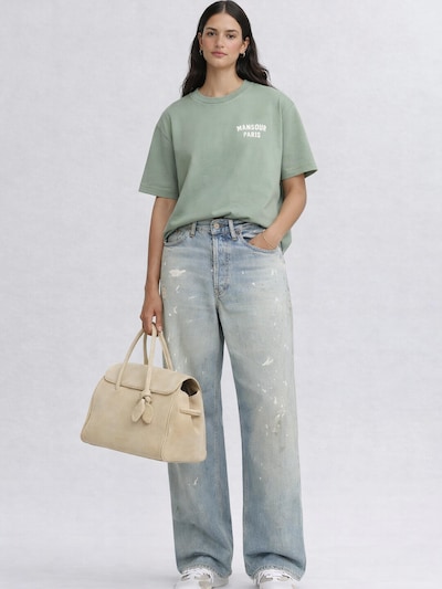 Mansour Shirts 'Paris College T-shirt Green Milieu' i pastelgrøn, Produktvisning