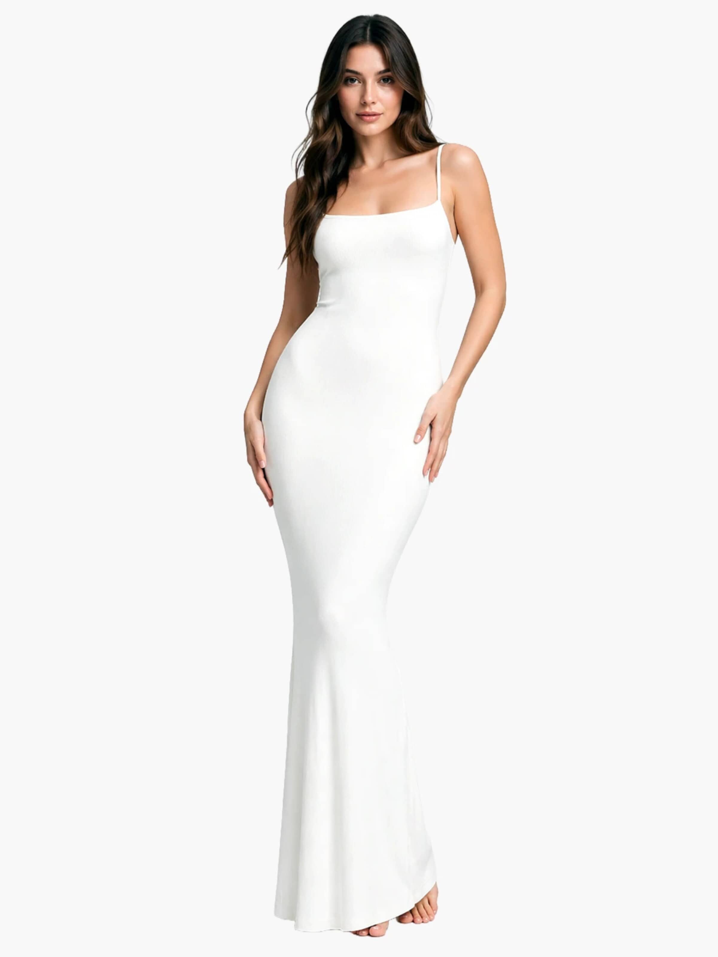 Abito 'Ribbed Cami Maxikleid' di cfab (formerly creamy fabrics) in bianco: frontale