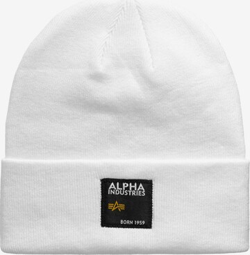 Bonnet ALPHA INDUSTRIES en blanc : devant