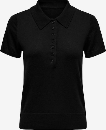 ONLY - Camiseta 'ONLY ONLCATHERINE SS POLO NECK EX KNT POLO' en negro: frente