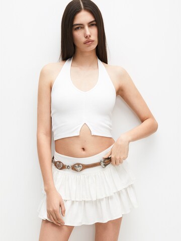 Pull&Bear Top - biela: predná strana