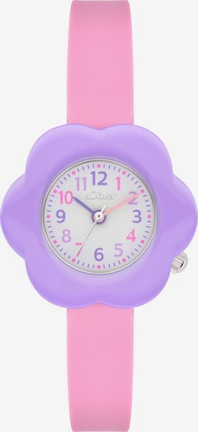 s.Oliver Watch 'Flower Power' in Pink: front