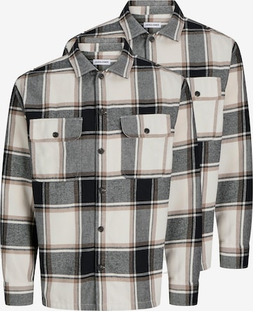 JACK & JONES Regular fit Button Up Shirt 'Charge' in Grey: front