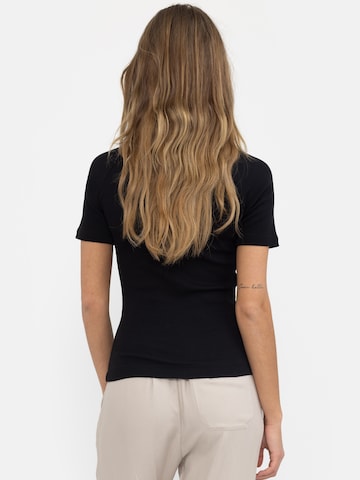 Esmé Studios Shirt 'ESBlossom SS O-neck Rib' in Black