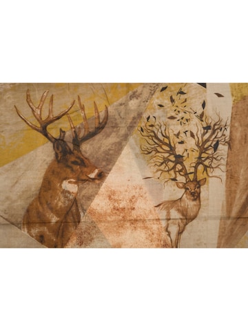 styleBREAKER Schlauchschal 'Loop Schal mit Hirsch Print'‌‌‌‌‌ in Braun