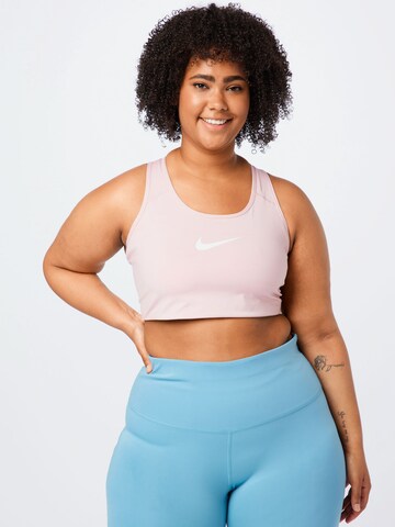 Nike Sportswearregular Sportski grudnjak 'Swoosh' - roza boja: prednji dio
