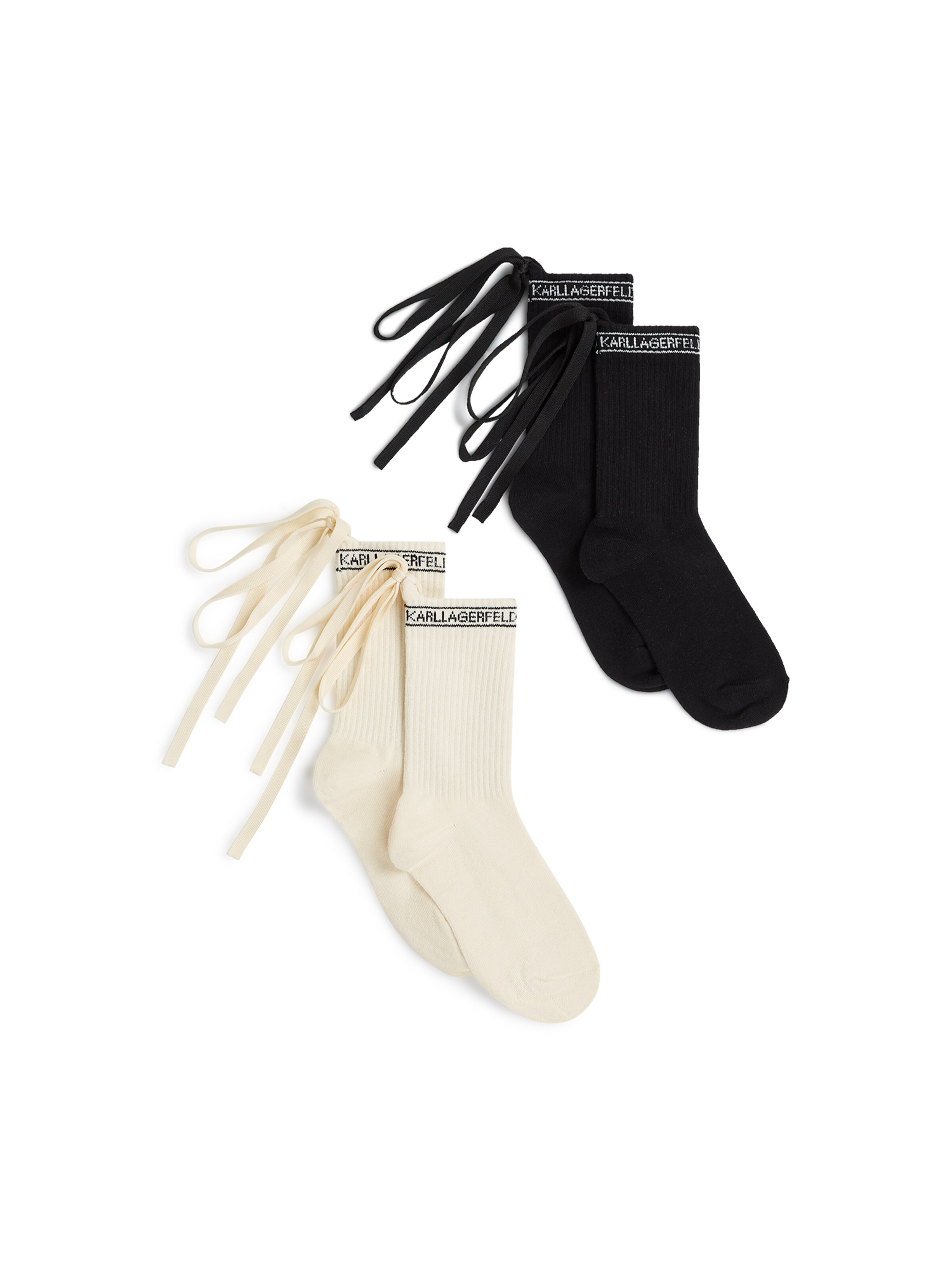 Karl Lagerfeld Ponožky ' Logo-Schnürsocken - 2er-Packung ' – černá