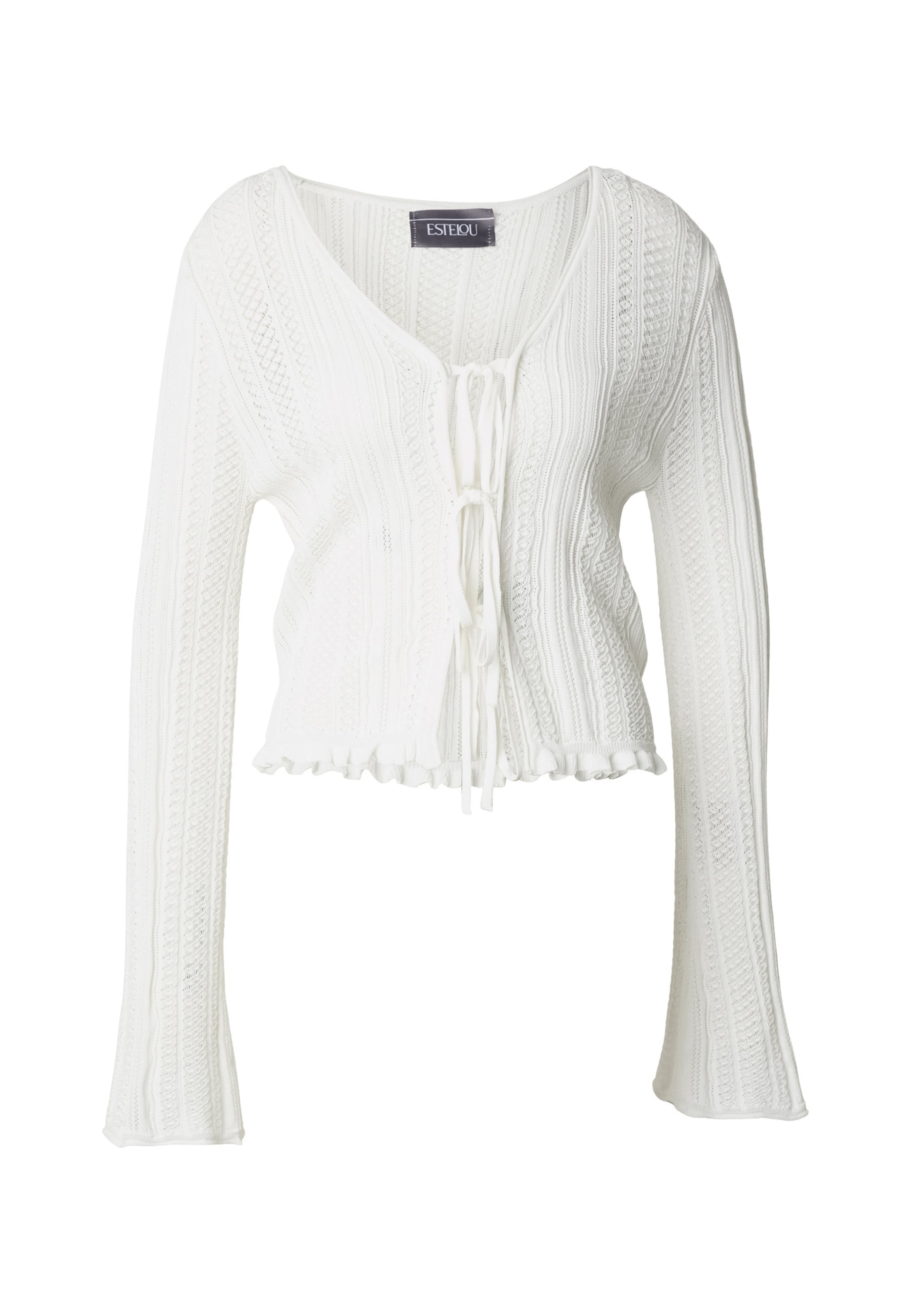 Cardigan Estelou en blanc : devant