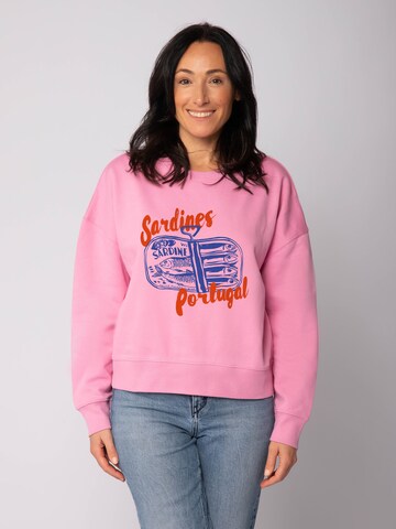 Sweat-shirt 'Sardines Portugal ' Watapparel en rose : devant