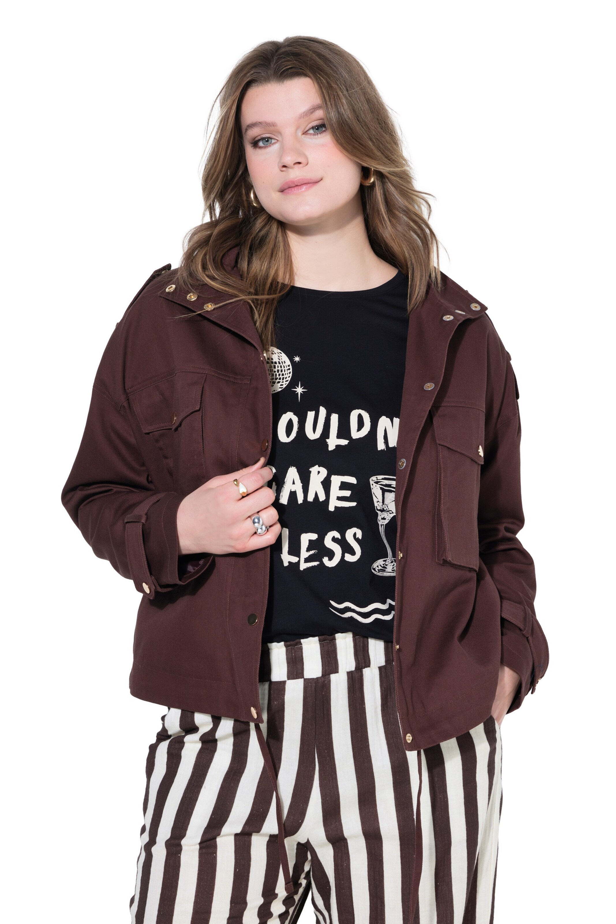 Studio Untold Between-season jacket in Brown: front