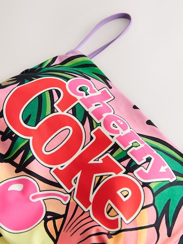 Next Bustier Shapingbadeanzug 'Cherry Coke' in Gelb