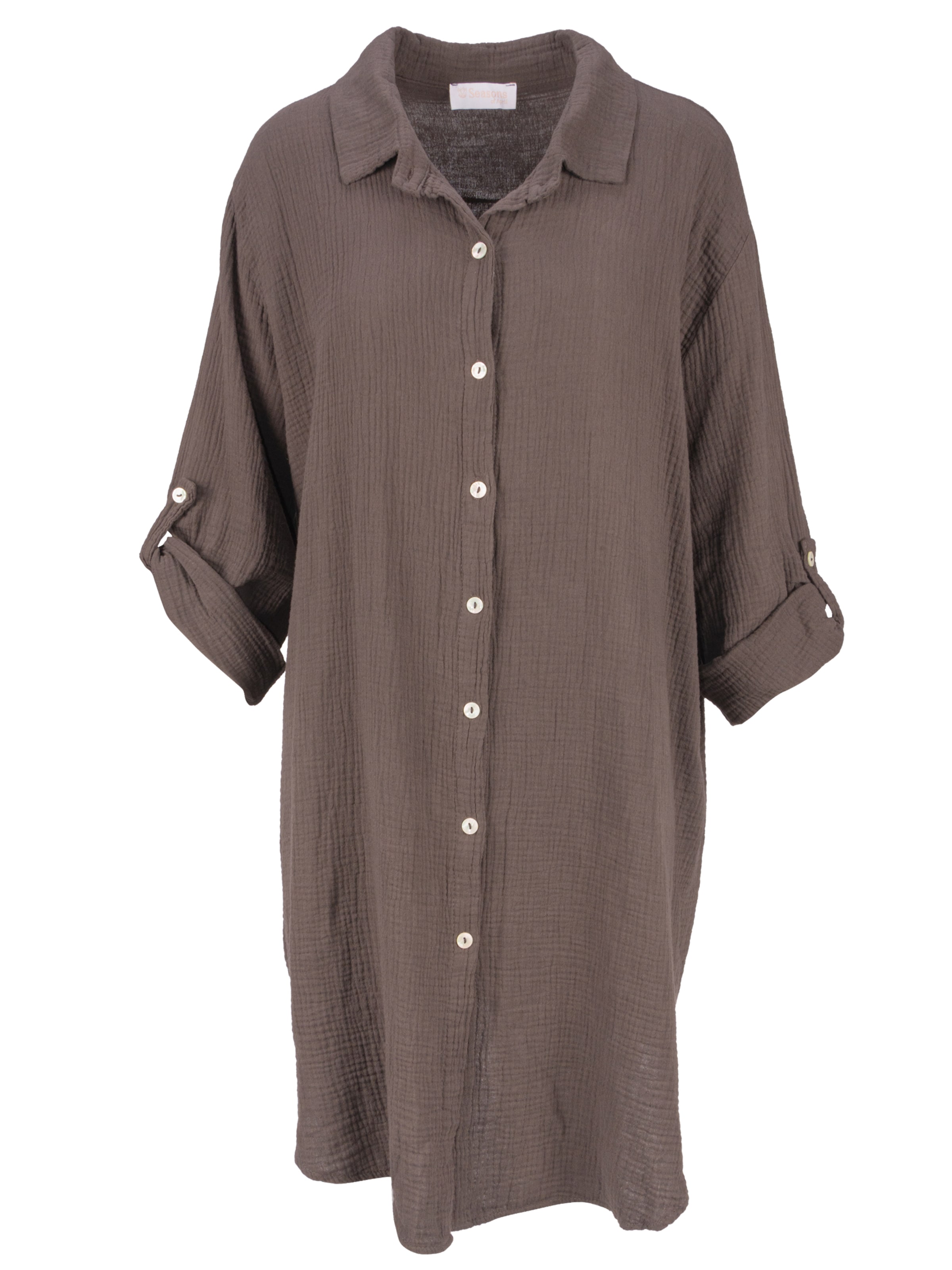 Chemisier 'Jessy' Seasons of April en marron : devant