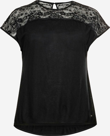 SHEEGO - Blusa en negro: frente