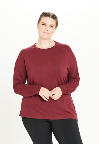 Q by Endurance Shirt 'CIHERA MELANGE' in Rood: voorkant