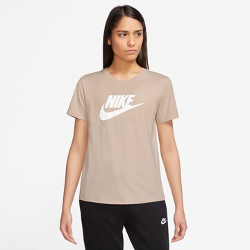 Nike Sportswear Skinny Shirt 'Essential' in Beige: front