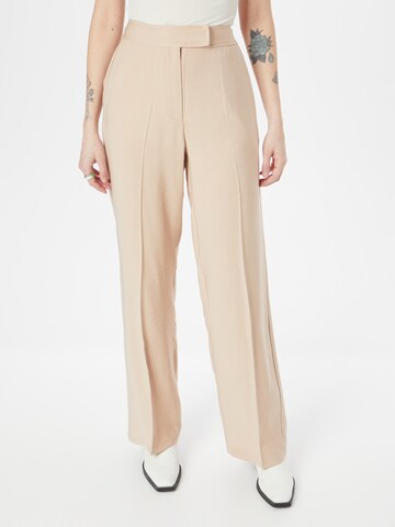 Loosefit Pantalon à plis 'Marle' ABOUT YOU en beige : devant