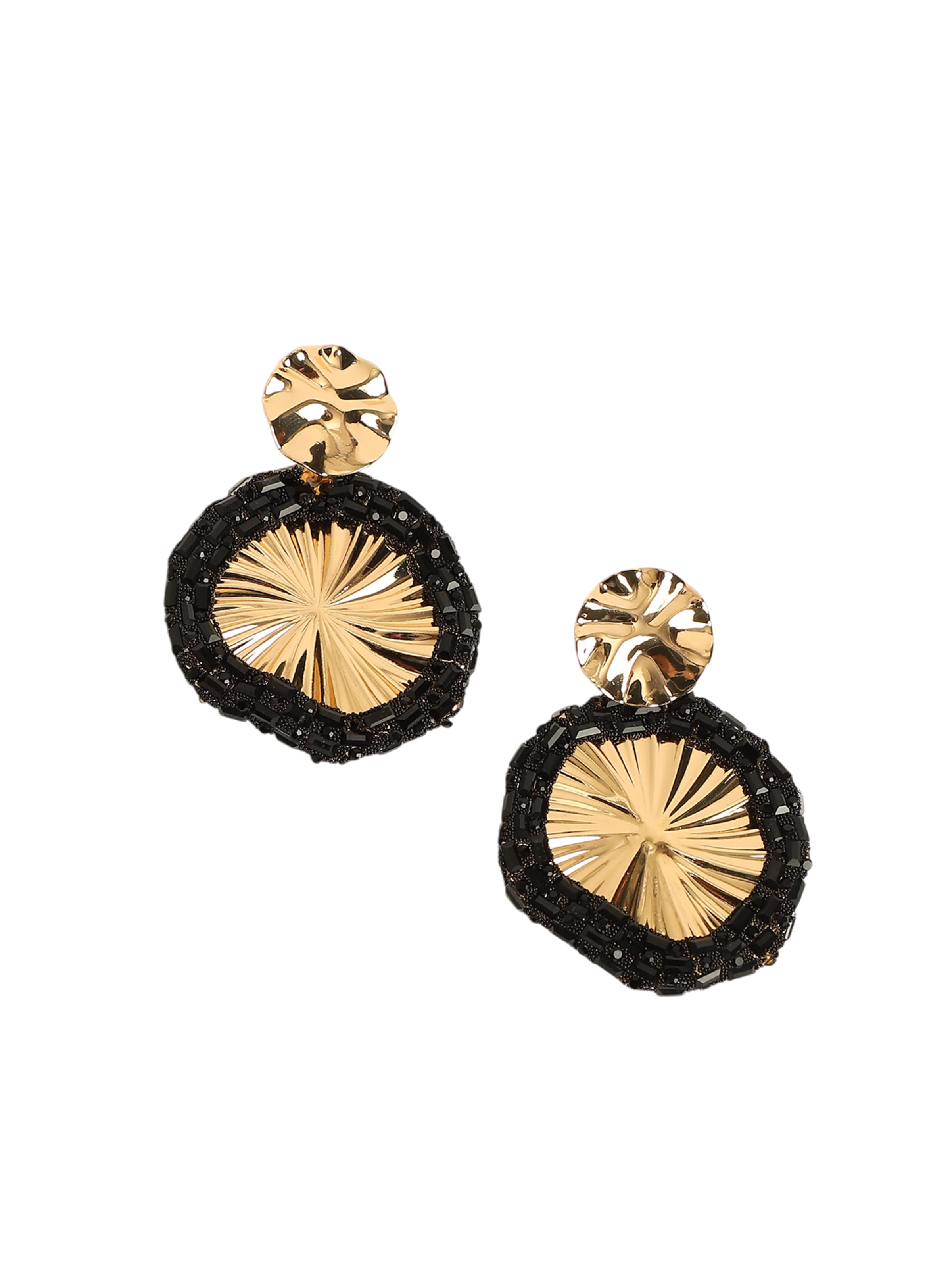 SOHI Ohrringe 'Perlie' in Schwarz: Vorderseite