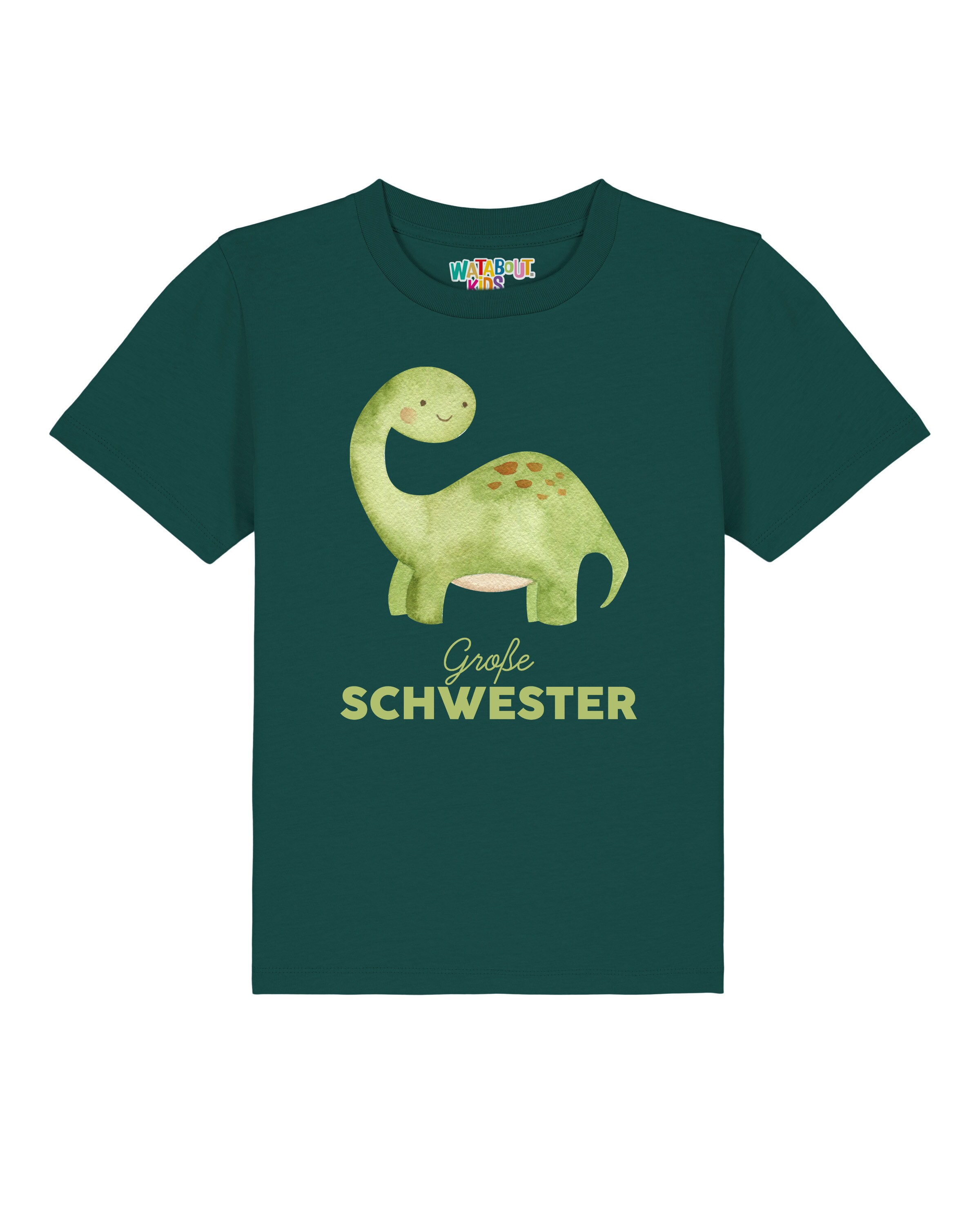 T-Shirt 'Dinosaurier 04 Große Schwester' watabout.kids en vert : devant