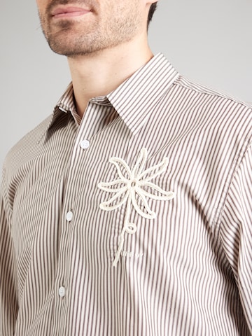 NN07 Regular Fit Hemd 'Quinsy' in Braun