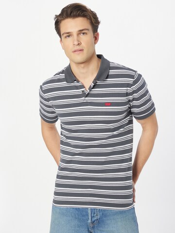 LEVI'S ® Shirt 'Slim Housemark Polo' in Grijs: voorkant