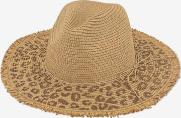 styleBREAKER Hut 'Panama Strohhut mit Leoparden Muster' in Braun: Vorderseite