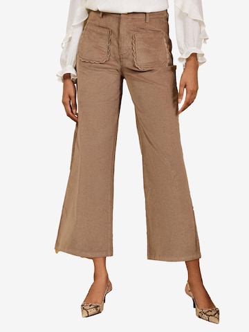 Wide leg Pantaloni di love & roses in marrone: frontale